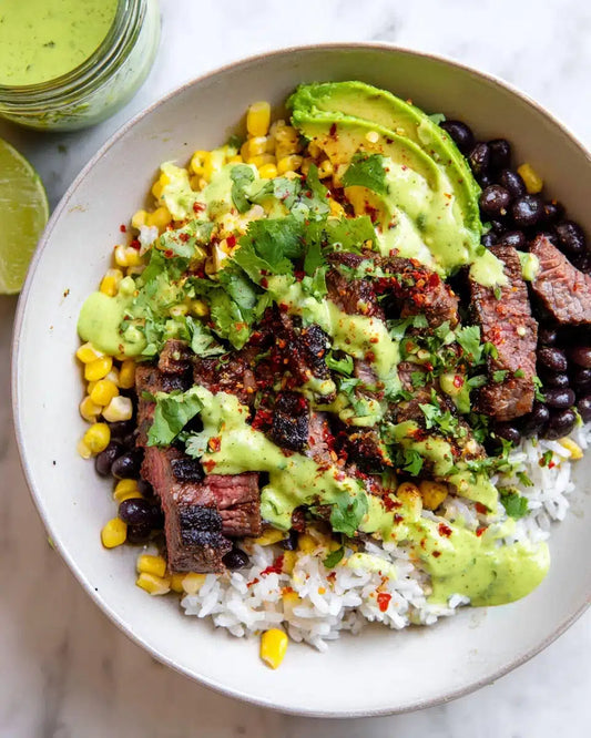 Southwest Steak Chop Salad With a Creamy Cilantro & Avocado Dressing