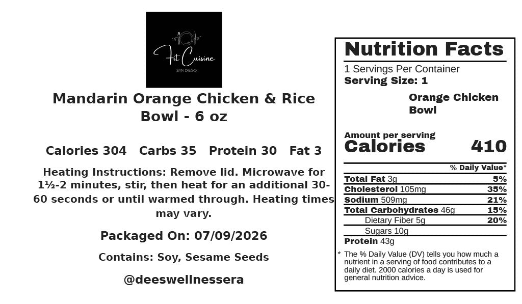 Macros for Orange Chicken Bowl