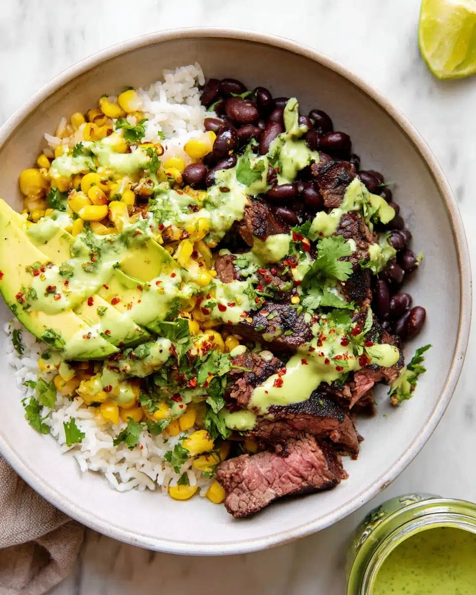 Southwest Steak Chop Salad With a Creamy Cilantro & Avocado Dressing