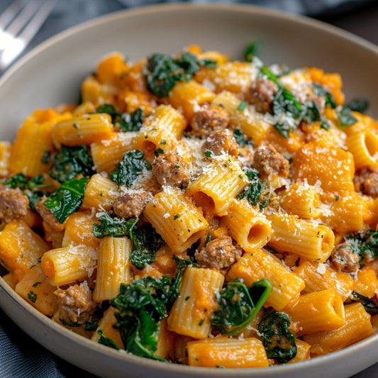 Creamy Butternut Squash And Turkey Rigatoni Protein Bowl