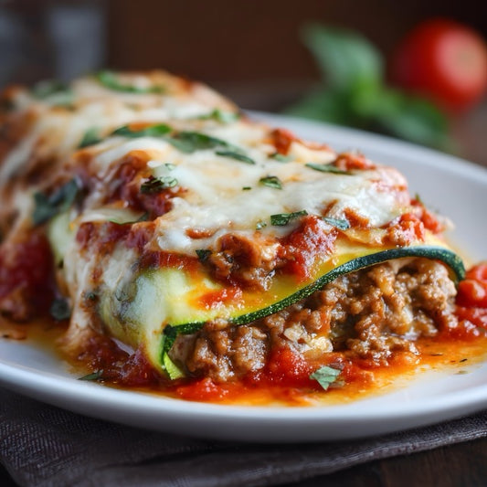 Italian Low-Carb Organic Lean Ground Turkey Zucchini Lasagna