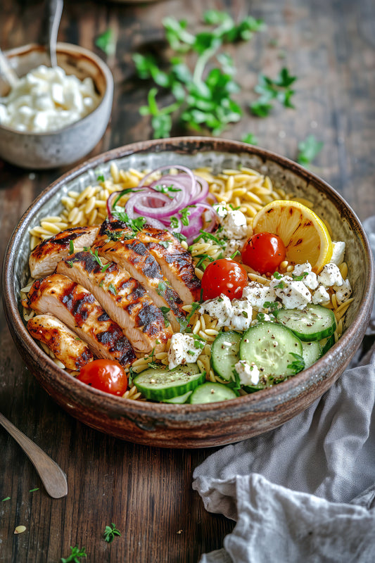 Lemon Chicken Orzo Protein Bowl