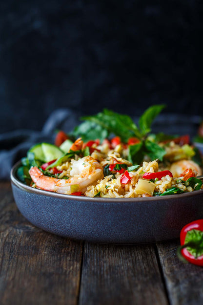Thai Basil Shrimp Fried Rice Bowl