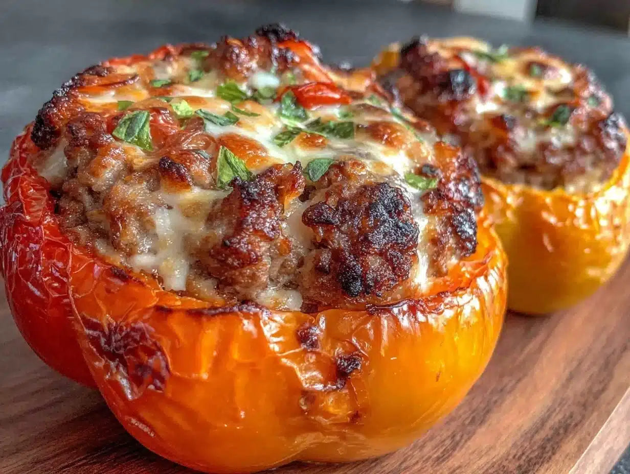 Low-Carb Turkey Picadillo Stuffed Peppers